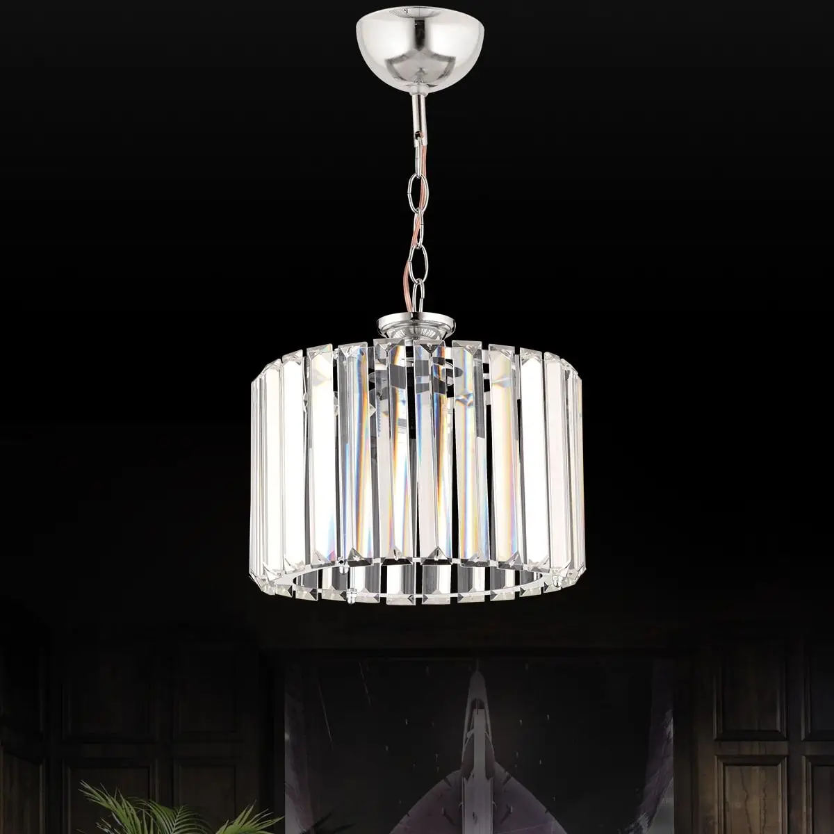 

Luxury Diamond 25 Silver Crystal Chandelier Modern Decorative Crystal Stone Home Living Room Dining Room Ceiling Lighting Decor