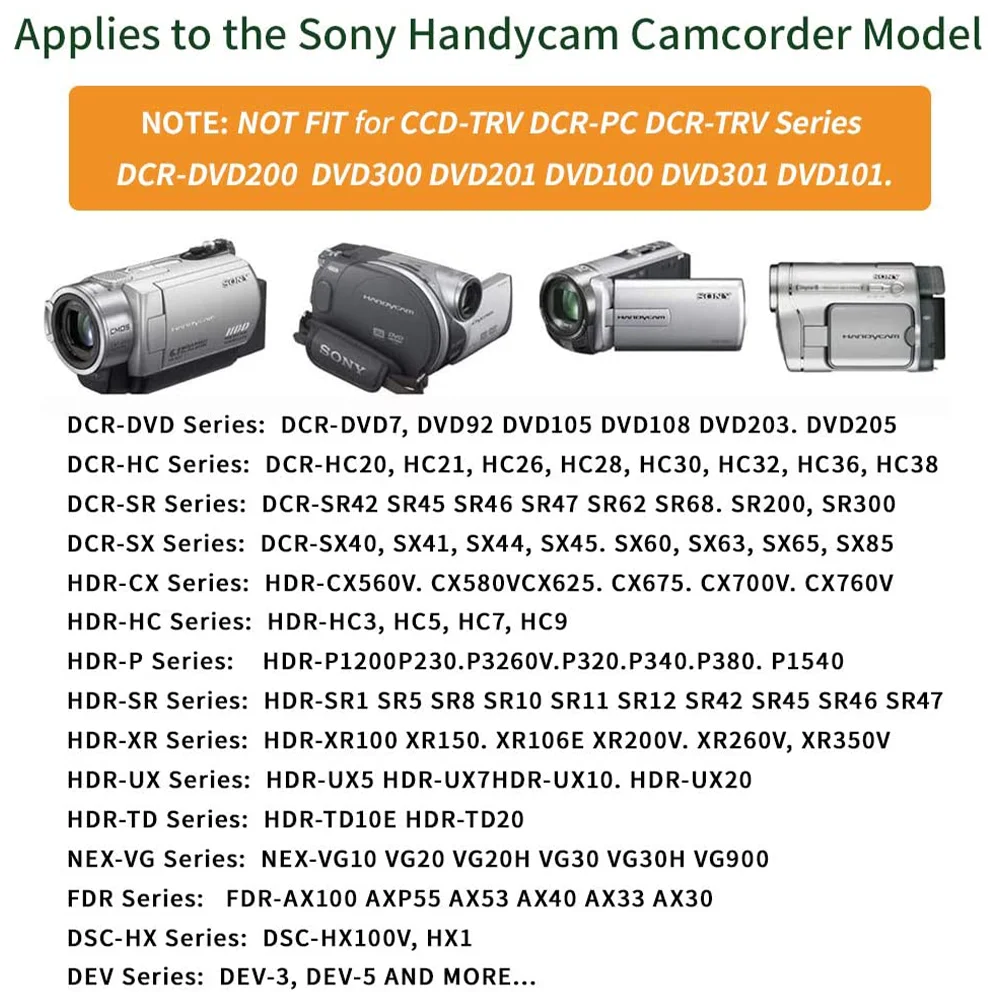 KUTOU Camera Charger AC-L200 AC Power Adapter TKDY Kit For Sony AC-L200C AC-L25 Power Adapter Universal DCR-DVD7 DCR-HC21 Camera