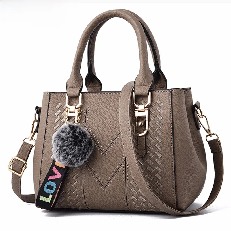 Borduren Messenger Bags Dames Leren handtassen Tassen voor dames Sac a Main Dames haarbal handtas - afbeelding 2