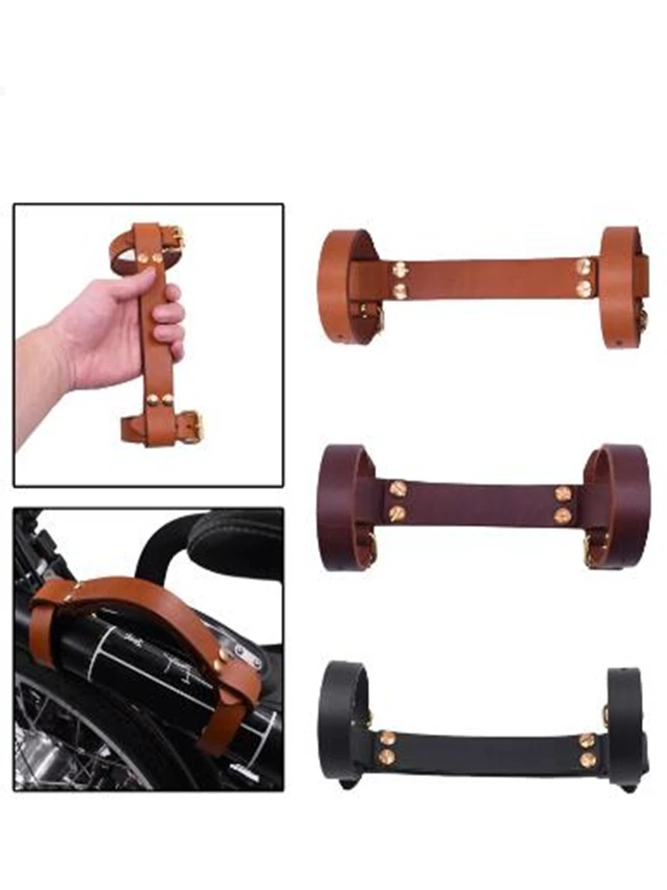 

G97 Folding Bicycle Cloth /Pickpocket Handle Cowhide Leather Small Handle 100% Leather Bike Carry Handle