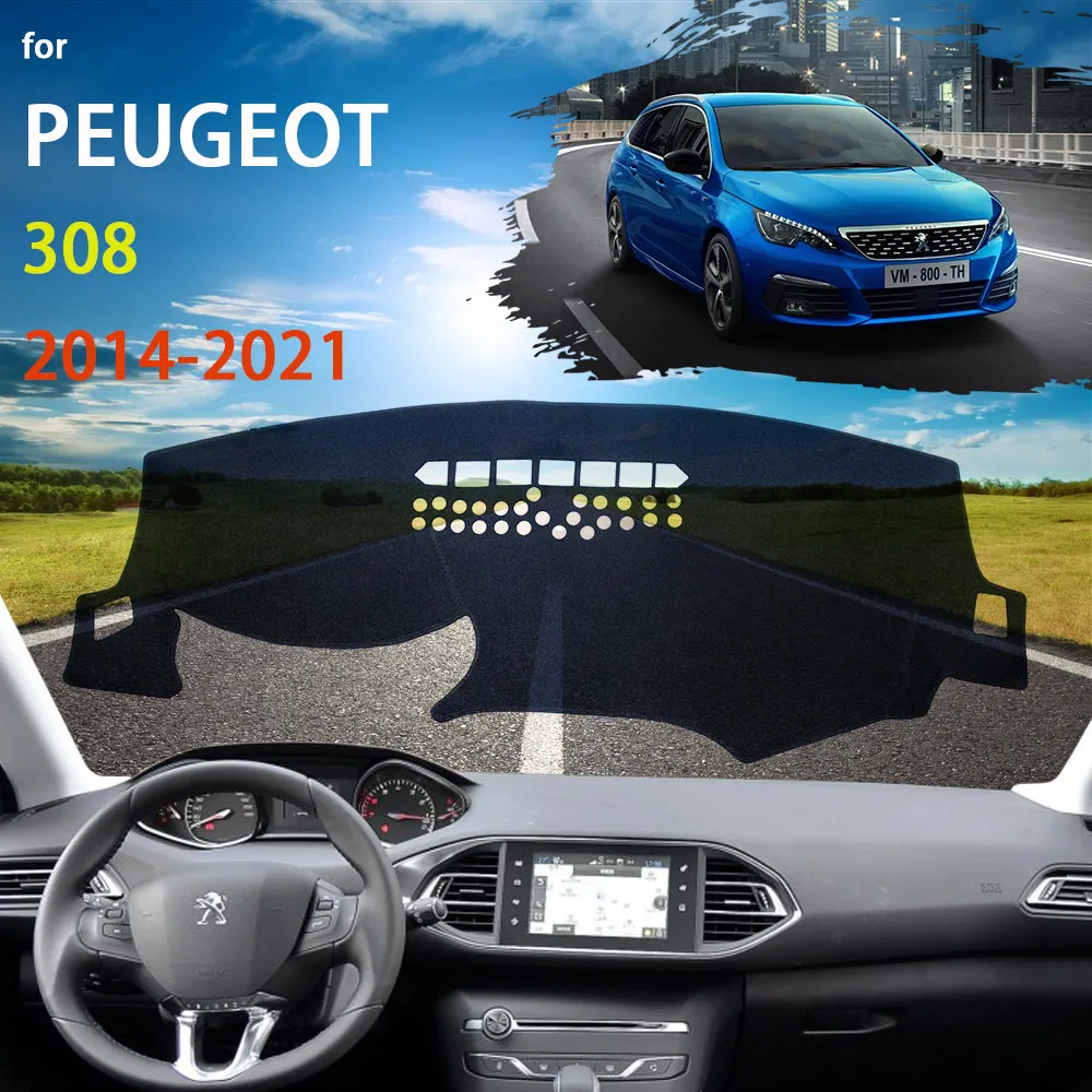 

Для Peugeot 308 II T9 308SW 2014 ~ 2021 противоскользящий коврик для приборной панели, солнцезащитный коврик для приборной панели, защитный ковер 2015 2016 2017 2018 2019