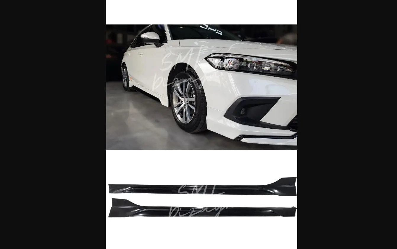 For  New Honda Civic 2022 Fe1 Side Skirts Sills (plastic) Civic 2022 -2023 Fe- Body Kit Rocker Racer Spoiler Difuser Chrome