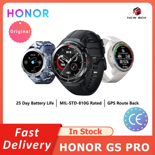 Honor Watch GS Pro Original Smart Watch AMOLED SpO2 Heart Rate Monitoring  Bluetooth Track 25-days Battery Life GPS Smartwatch