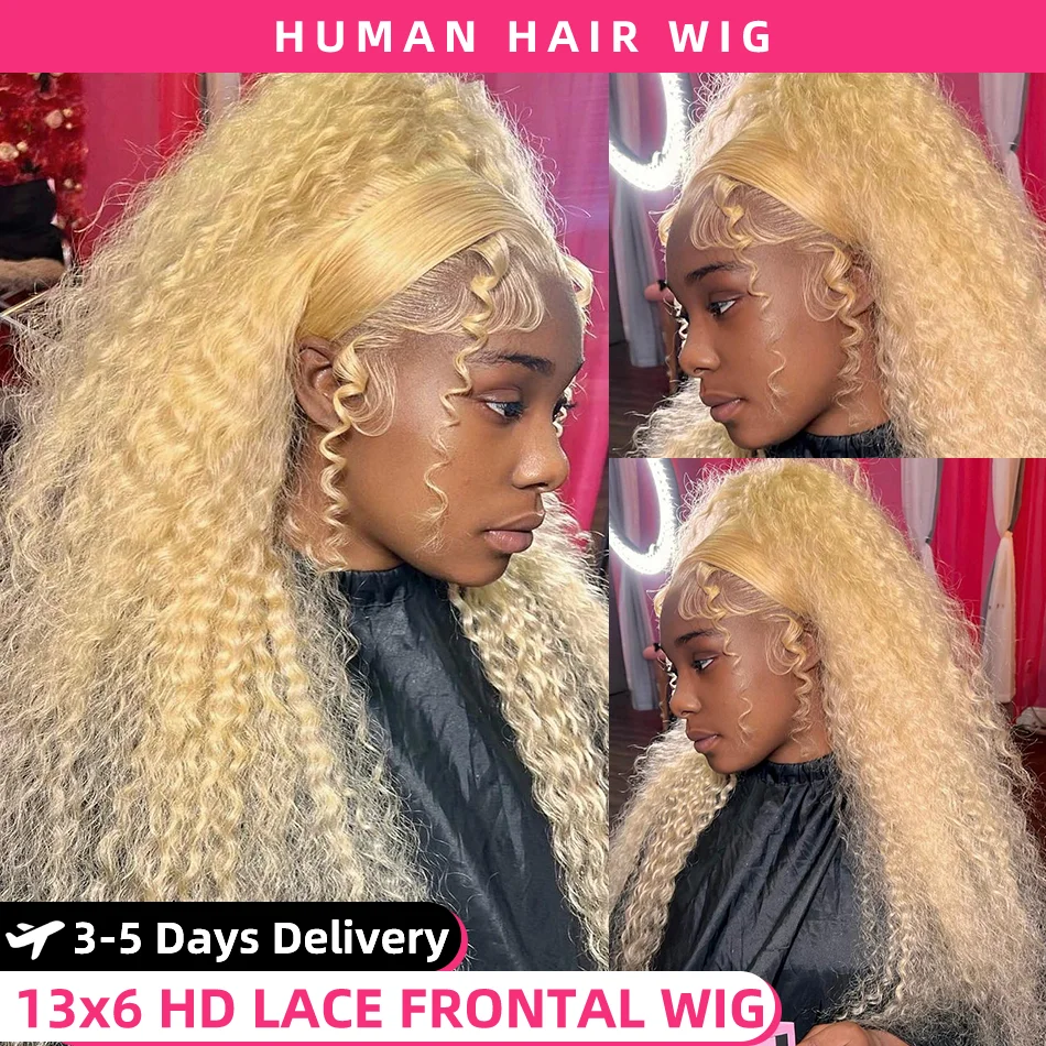 

30 inch 613 Blonde 13x6 hd Lace Frontal Wig Human Hair Deep Wave Blonde 13x4 Lace Front Wig 613 Blonde Deep Wave Wig Human Hair