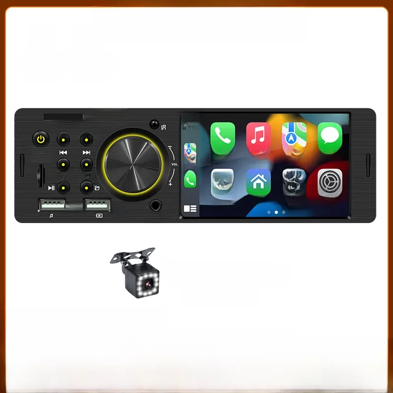 Bqcc 1 Din4.1 Inch Touchscreen Autoradio Bedrade Android Auto Carplay Bluetooth Fm Usb Mirrorlink 7 Kleurrijke Lichten Autoradio - afbeelding 2