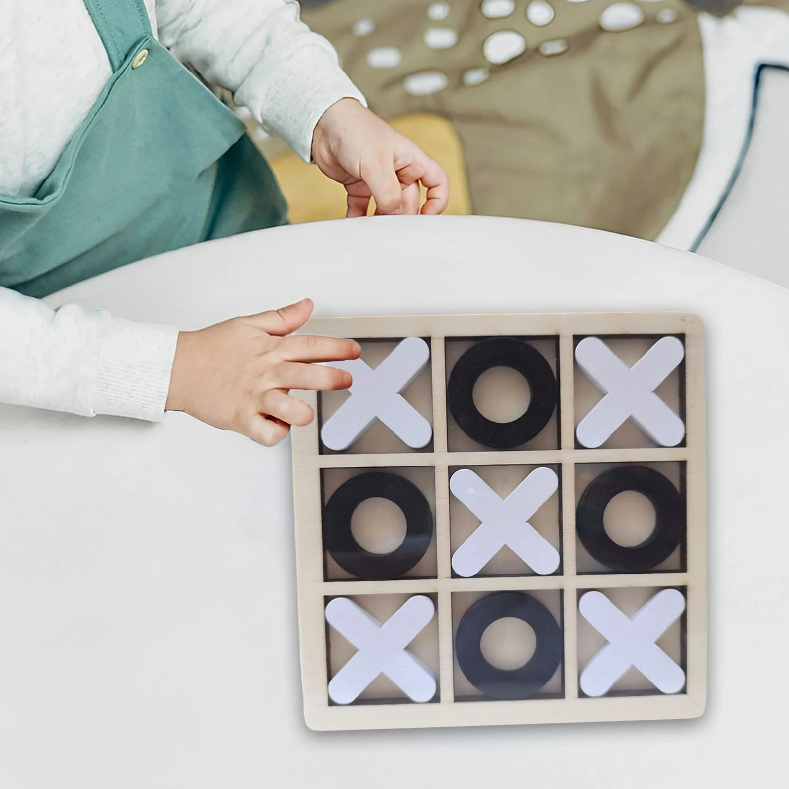 Wooden Board Tic TAC Toe Game Family Games Educational Toys Funny Table Game for