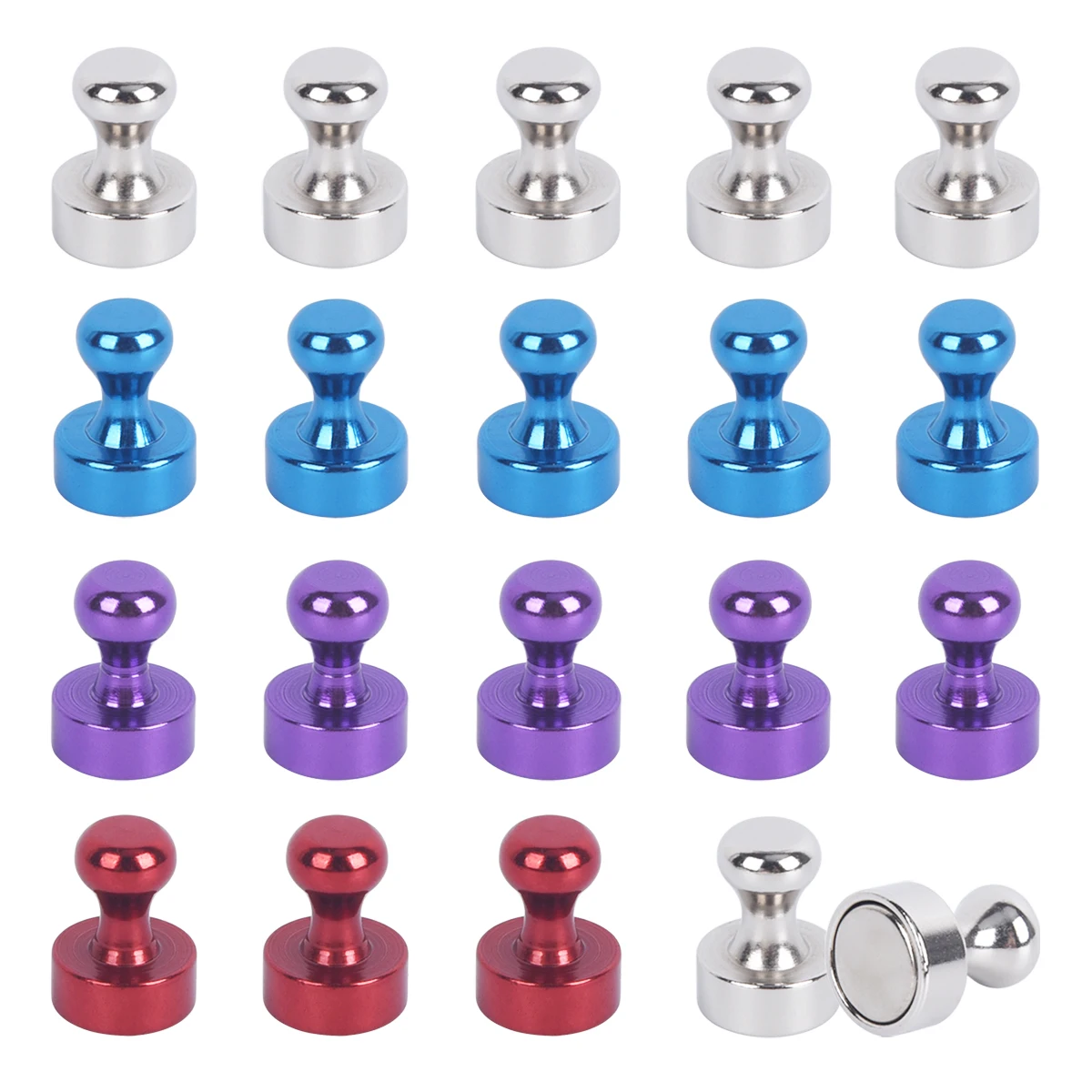 3/5/10/16/20pcs Strong Neodymium Magnetic Pushpins Sucker Thumbtack Magnet Push Pin for Refrigerator Office Whiteboard D12*16