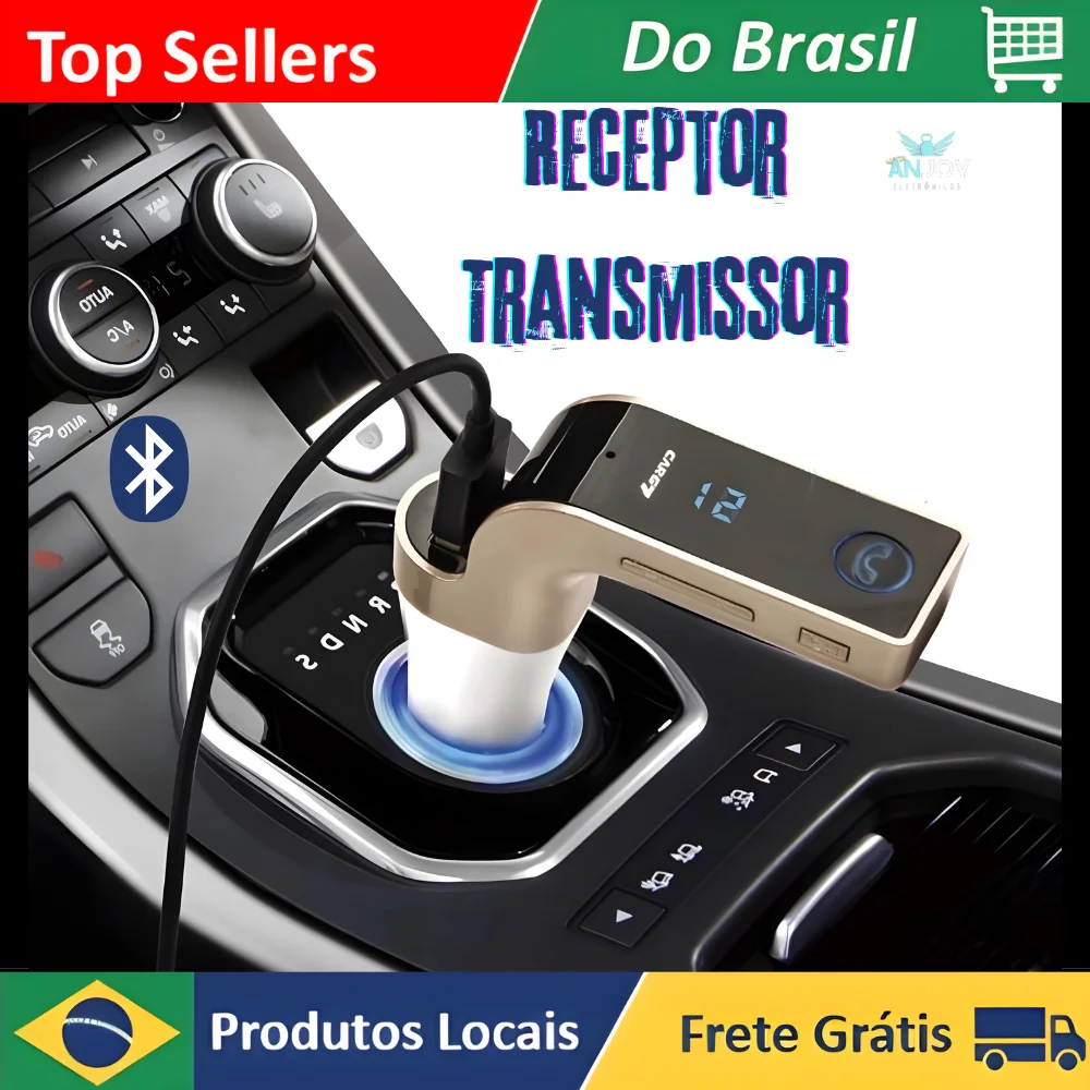 Receptor Transmissor Bluetooth Mp3 Automotivo Transmissor FM sem fio para carro