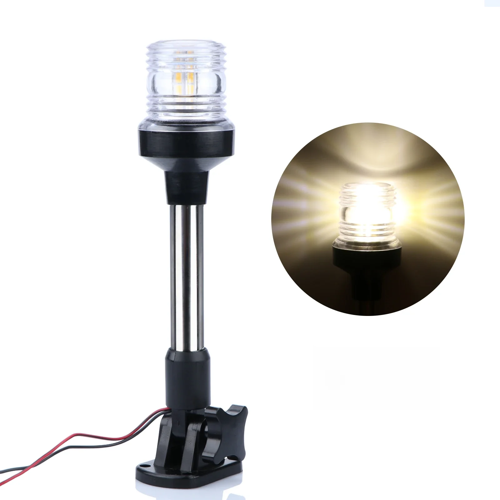 LED-opklapbaar navigatielicht, zeilsignaallamp, marineboot, jachtaccessoires, 12V, 25cm - afbeelding 2