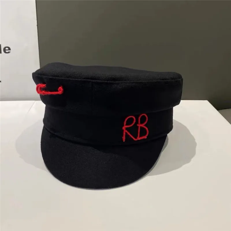 USPOP Monogram-embellished Baker Boy Cap Letter Newsboy Cap Women Flat Militray Caps Women Winter Caps