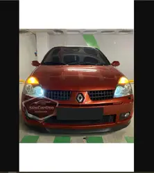 For Renault Clio 2 Symbol Hb & Sedan H Lip Flexible Front Lip 2 Pieces Under Bumper Tongue Front Attachment Splitter Extension