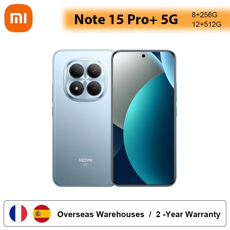 Xiaomi Smartphone Redmi Note 15 Pro+ 5G 8+256GB 12GB 512GB 200MP Kamera 6500mAh Akku 100W Ladung 6,83 Zoll Amoled Crystalres 6 Display Snapdragon 7S Gen 4 Smartphone