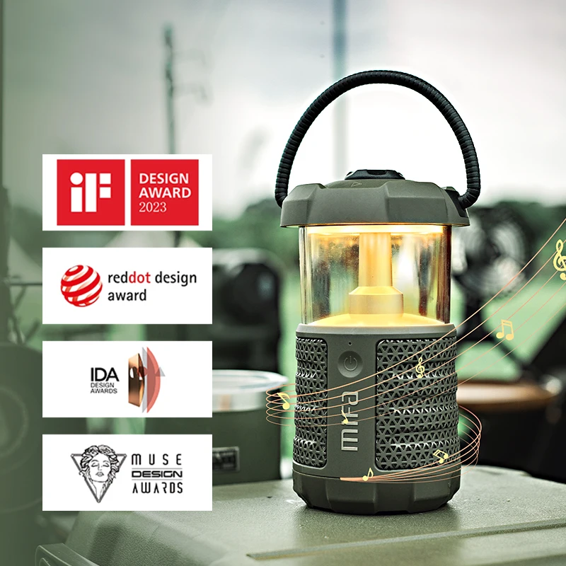 

Mifa Wild Camping Bluetooth 5.3 Speaker with Lantern, Powerful 360° Sound, 360° Light, IP67 Waterproof, 38H Playtime