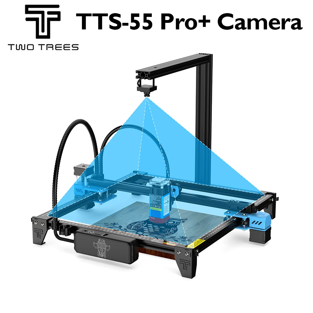 Máquina de grabado láser TWOTREES TTS-55Pro + cámara HD de 500W para herramientas CNC de grabado por lotes y precisión LightBurn