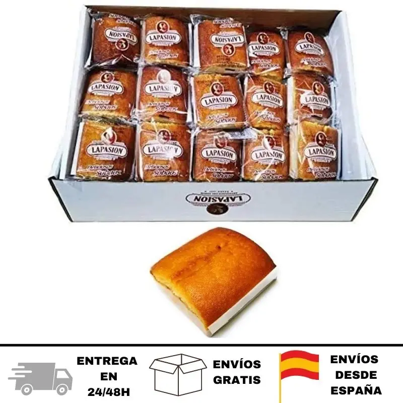 LAPASION - Sobaos con aroma a mantequilla envueltos individualmente | 2,2 Kg | Repostería estilo artesano