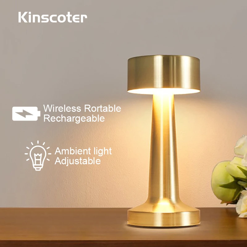 

Светодиодный обеденный стол, гантели, сенсорный датчик, ретро-лампа, настольный ночник, Usb, перезаряжаемый беспроводной телефон для ресторана