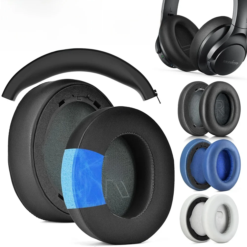 Wkładki do słuchawek Anker Soundcore Life Q20 BT, różowe wymienne nauszniki, nauszniki do słuchawek, siatkowe nakładki z pianki memory, gąbka proteinowa — zdjęcie produktu 7
