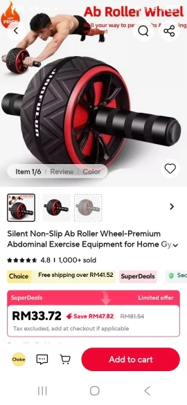 Silent Non-Slip Ab Roller Wheel-Premium Abdominal Exercise Equipment for Home Gym,Ideal for Men Women To Build Strong Core & Abs photo review