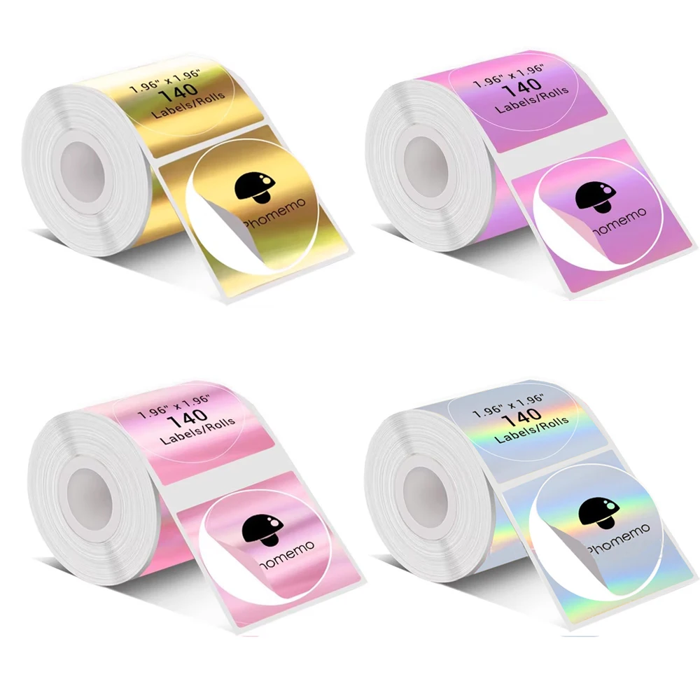 M110 Laser Color Thermal Adhesive Label Roll Gold Laser Thermal Paper Compatible for Phomemo M110 M220 M200 M120 E210 Maker