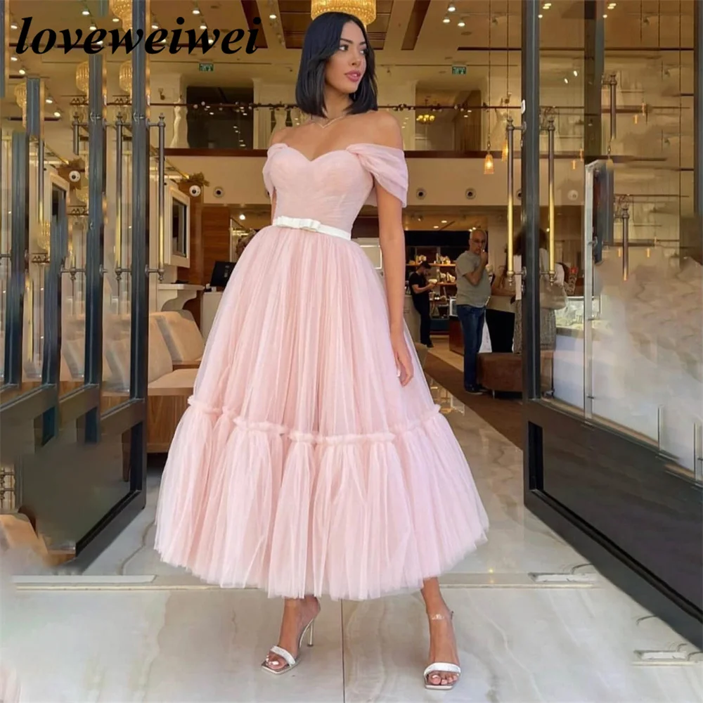 

Off The Shpulder A Line Long Party Dresses Sweetheart Neck Vintage Night Dresses Pink Celebrity Dresses vestidos de fiesta