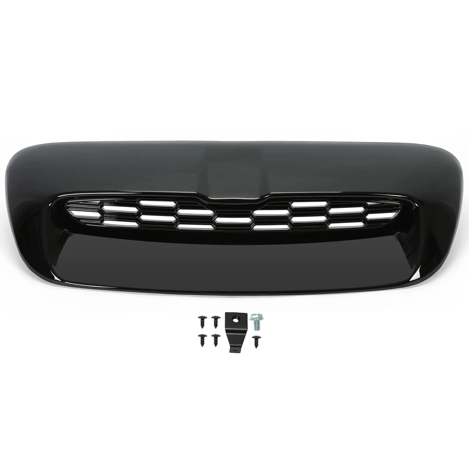 ABS Anteriore Cofano Motore Cofano Vent Scoop Uscita Aria Copertura Trim Per 07-13 Mini Cooper S R55 R56 R57 R58 Nero Lucido/Fibra di Carbonio