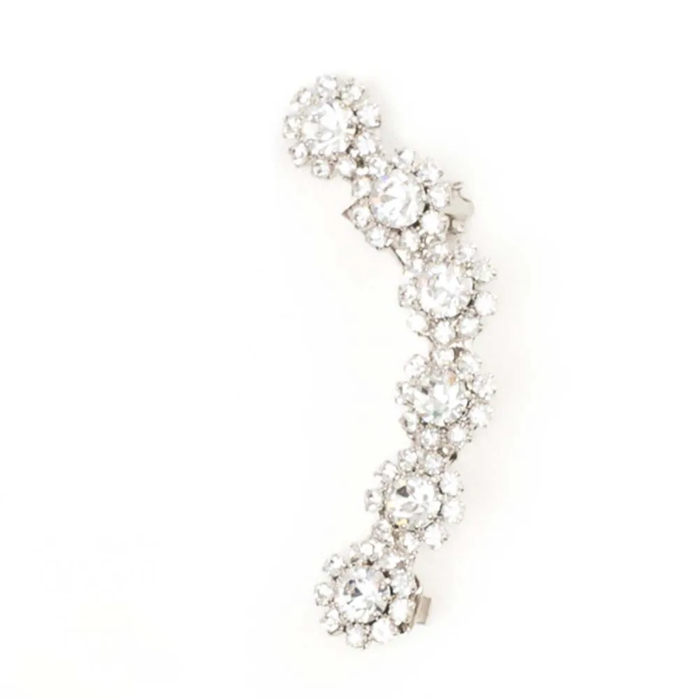 Stonefans Flower Ear Clip Jewellery Without Piercing Earrings for Women Sparkling Cuff Ear Elegant Fashion Wedding Jewelry Gifts
