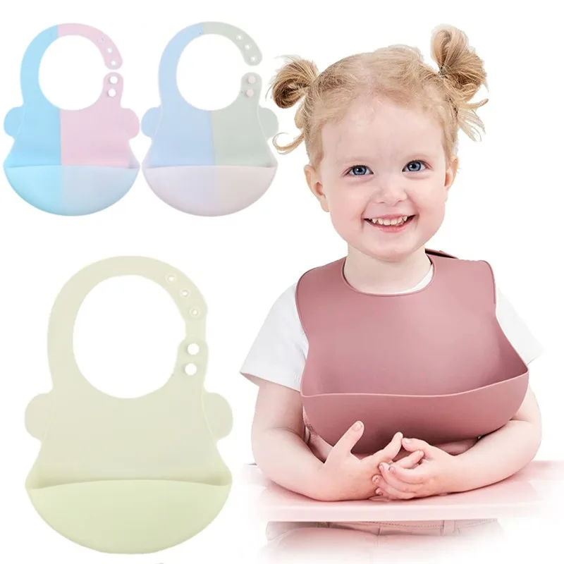 

Baby Ultrathin Food Grade Silica Gel Bibs Saliva Burp Cloth for 0-3 Years Old Girls Stain Resistance Feeding Catcher