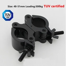 Double Dual Swivel Truss Hook Clamp 500KG Heavy Duty Pipe Gripper O LIGHT HOOK Fit 2Inch Tube With Plating Black Trussing Stand