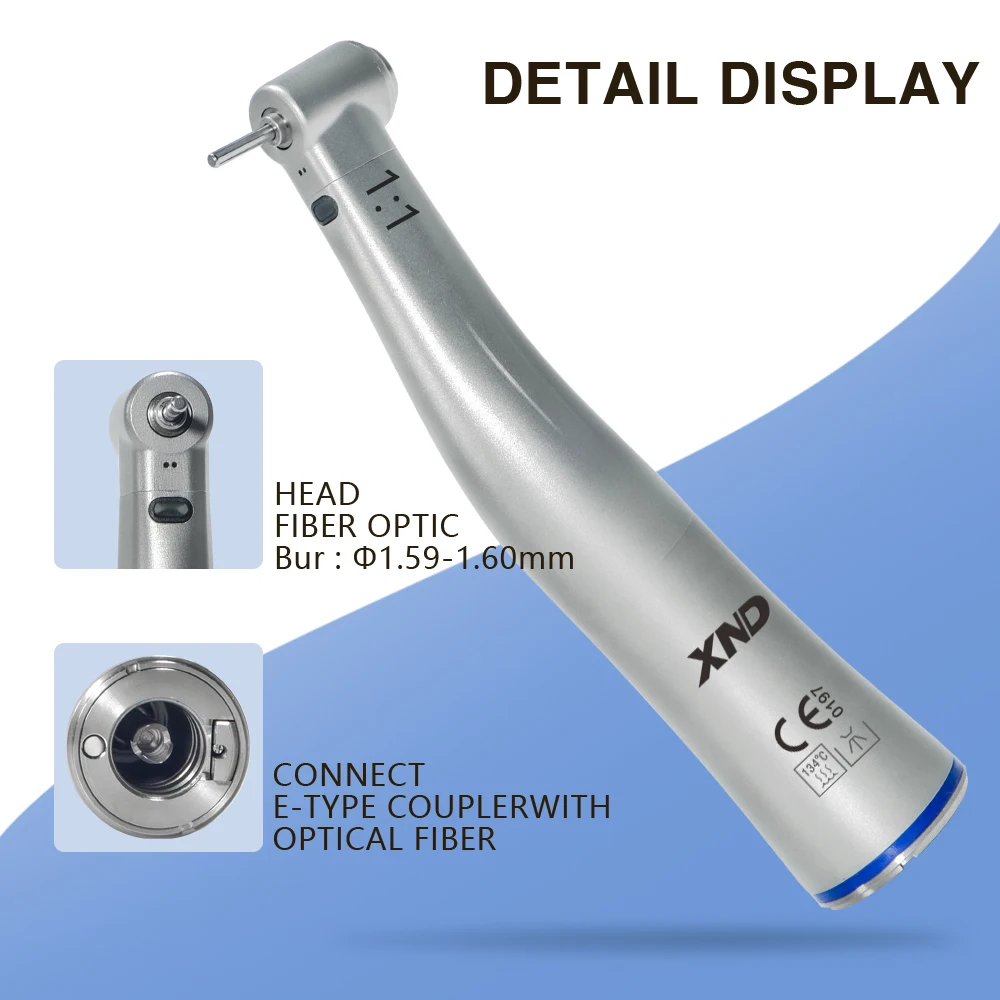 XND Dental bezszczotkowy silnik światłowód LED zestaw rączki 1:5 czerwony pierścień 1:4.2 zwiększający prędkość 1:1 pod kątem 1:1 prostym nosem