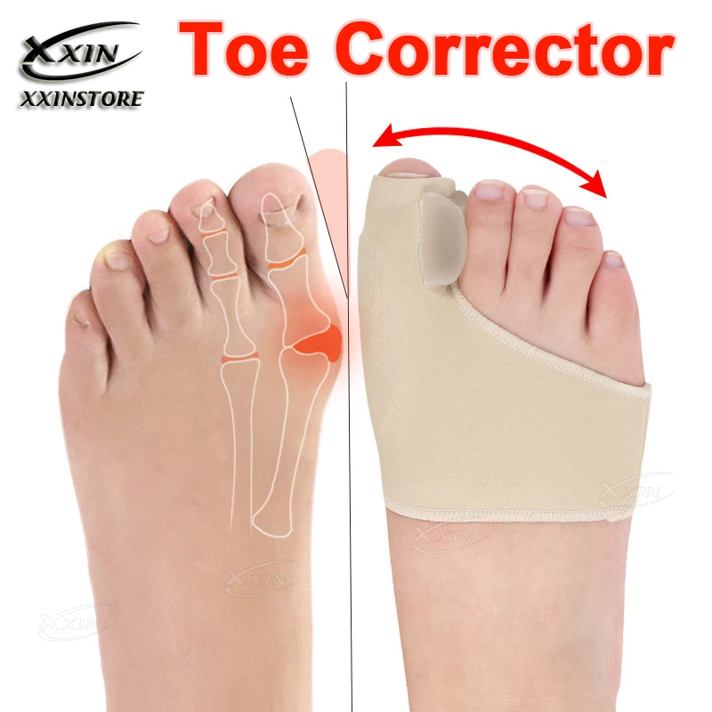 【Xxin】1Pair Toe Corrector Orthotics Feet Foot Care Bone Thumb Adjuster Correction Soft Pedicure Socks