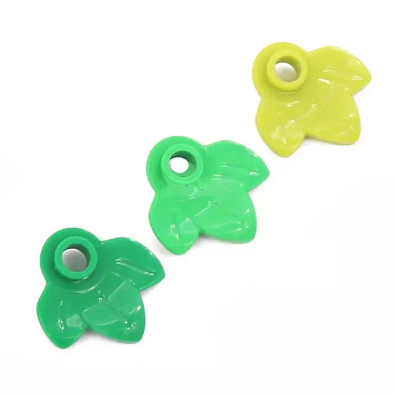 Briques de construction rondes en forme de Aliments, 100 pièces, avec 3 feuilles, accessoires de bricolage, compatibles avec Lego, 32607