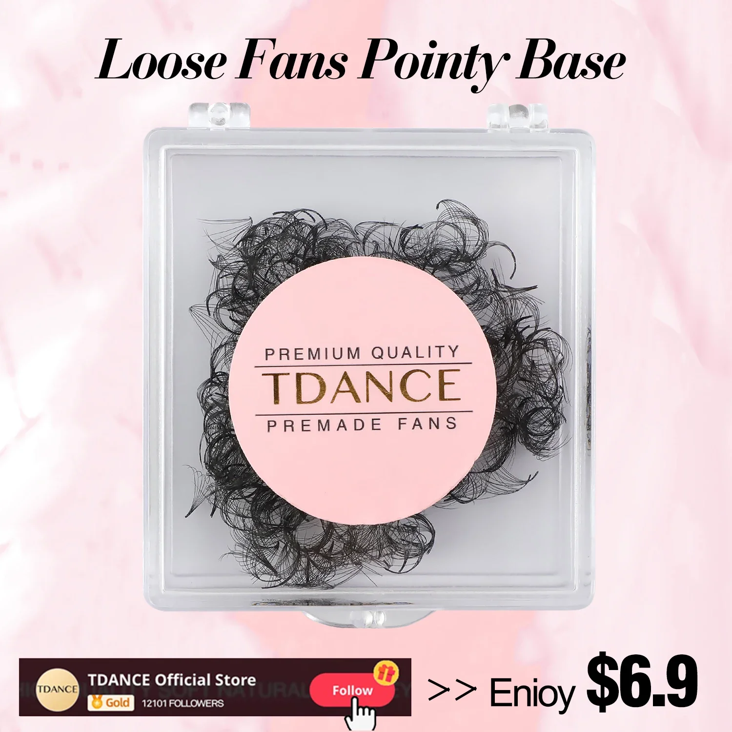 TDANCE 500Fans Spitze Basis Lose Fans Professionelle Mittlerer Stiel Scharfe Dünne Vorgefertigte Volumenfächer Spitze Basis Wimpernverlängerungen – Detail 1