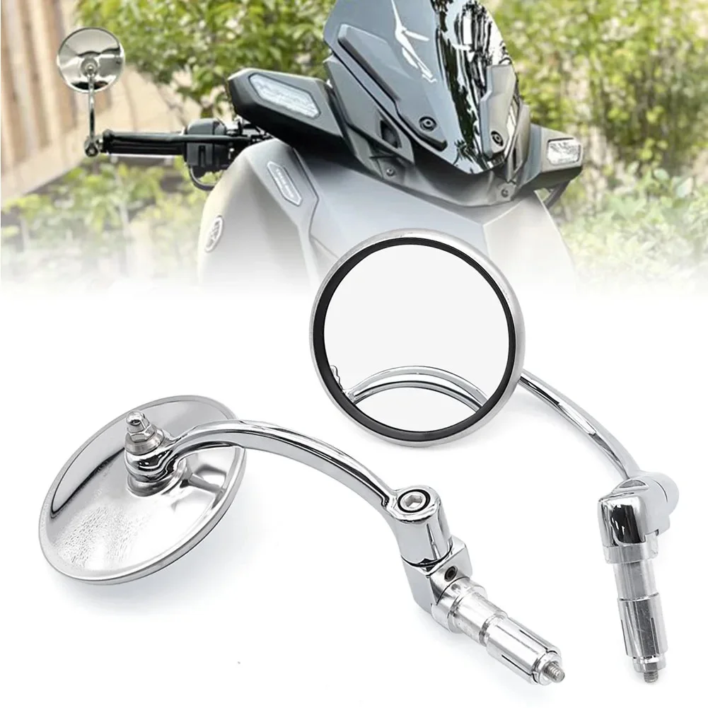 AliExpress NONE Motorcycle Chrome Aluminum Universal 7/8" 22mm Handle Bar End Side Rear View Mirrors Offroad Cafe Racer Scooter Offroad Bike