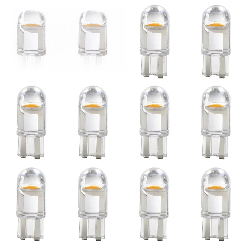 10X194 W5W 12V Led T10 voiture lumière COB verre 6000K blanc Auto Automobiles plaque d'immatriculation lampe dôme lire DRL ampoule