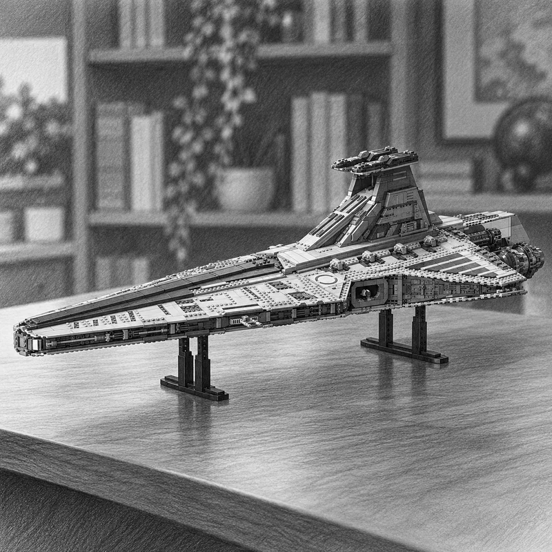 5374PCS Venator Republic Attack Cruiser Building Blocks Set Space Warship DIY Display Model Birthday Christmas Gift for Adults