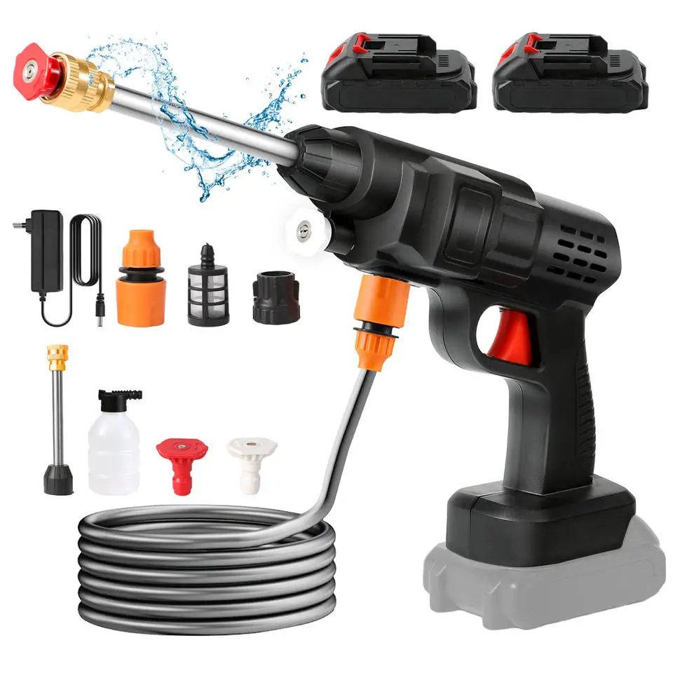 Pistolet de lavage de voiture haute pression sans fil 40 bars 21 V Makita pistolet de lavage de voiture Portable Compatible avec batterie pour véhicules et jardins