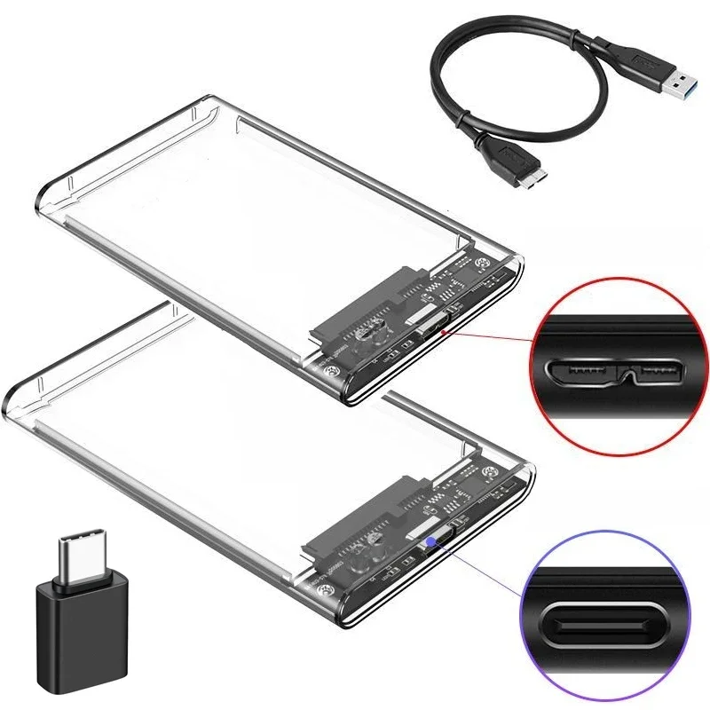 USB 3.0/Type C naar SATA III Harde Schijf Case voor 2,5 inch HDD SSD Externe Harde Schijf Behuizing Harde Schijf Boxs Ondersteuning UASP HDD Box - afbeelding 2