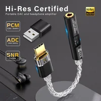 CCZ CM01 USD C a 3,5mm Adaptador de Audio 8 núcleos Cable Chapado en plata de cobre de un solo cristal 32 bits CX31993 + MAX97220 DAC Chip Audio
