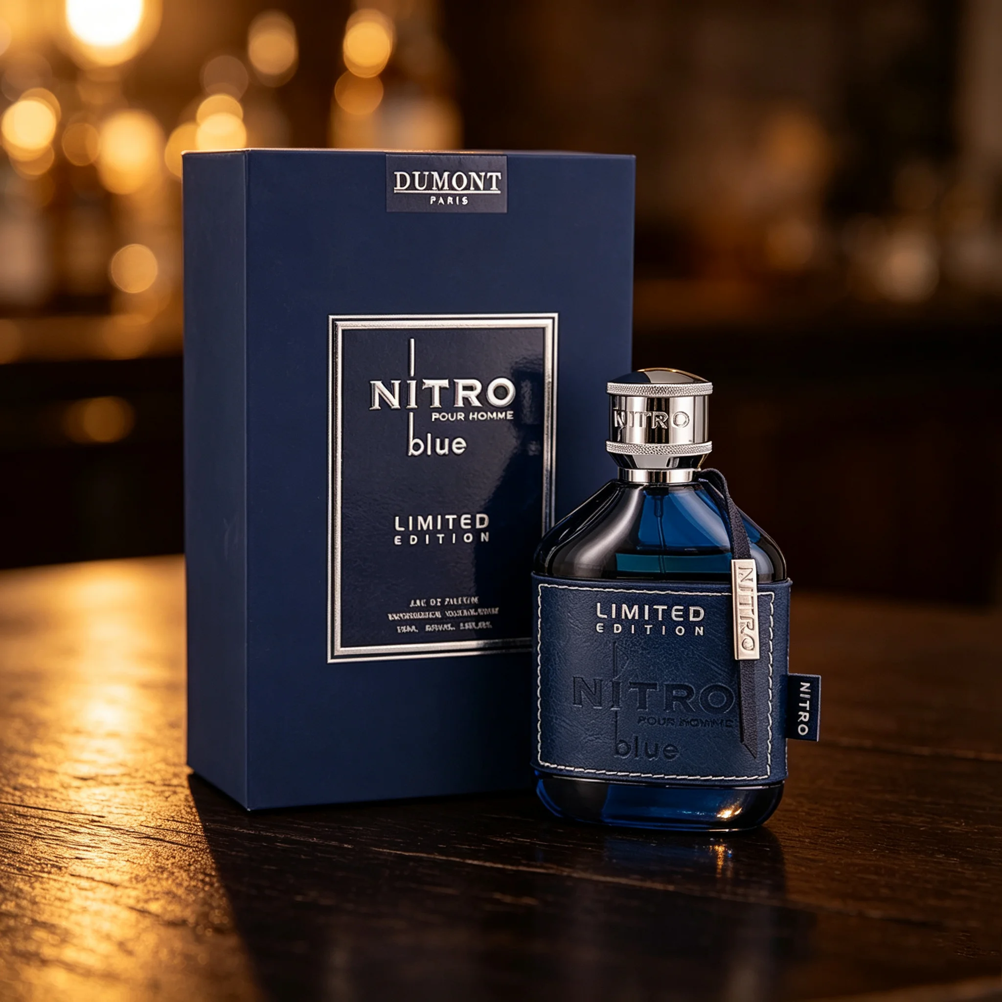 Dumont Nitro Blue 3.4 Fl Oz Eau De Parfum for Men – Fresh Aquatic Floral Woody Fragrance – Luxurious Long Lasting Scent
