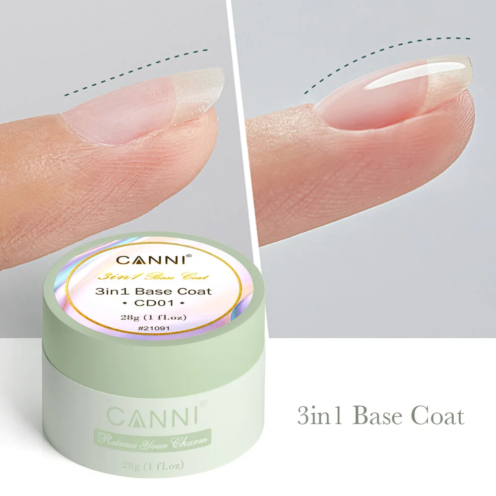 CANNI 3 In1 Base Coat Gel Keep Nail C Arc UV Construction Gel Arcylic Hard Gel Lacquer 5D Rubber Modelling Gel Fiber Fix Gel