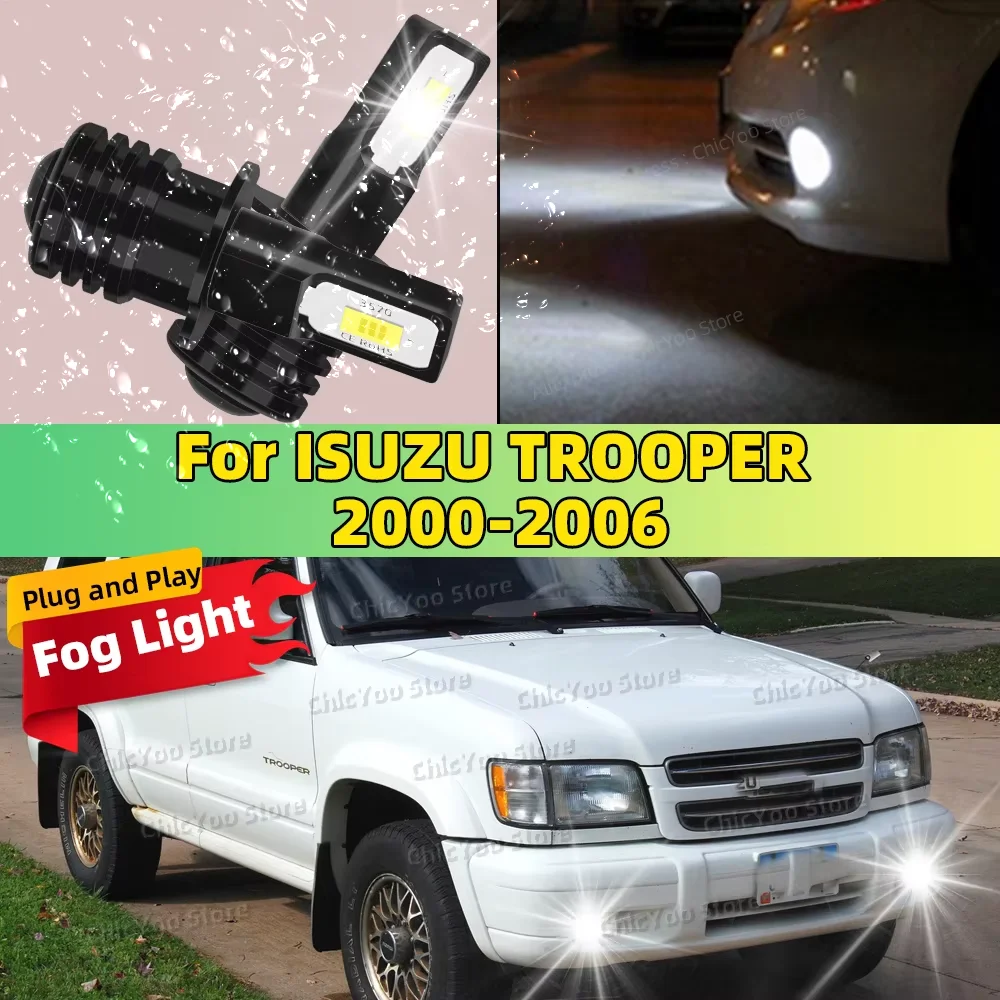 2 uds H3 bombilla LED luz antiniebla 6000K blanco 20000LM superbrillante para ISUZU TROOPER 2000 2001 2002 2003 2004 2005 2006