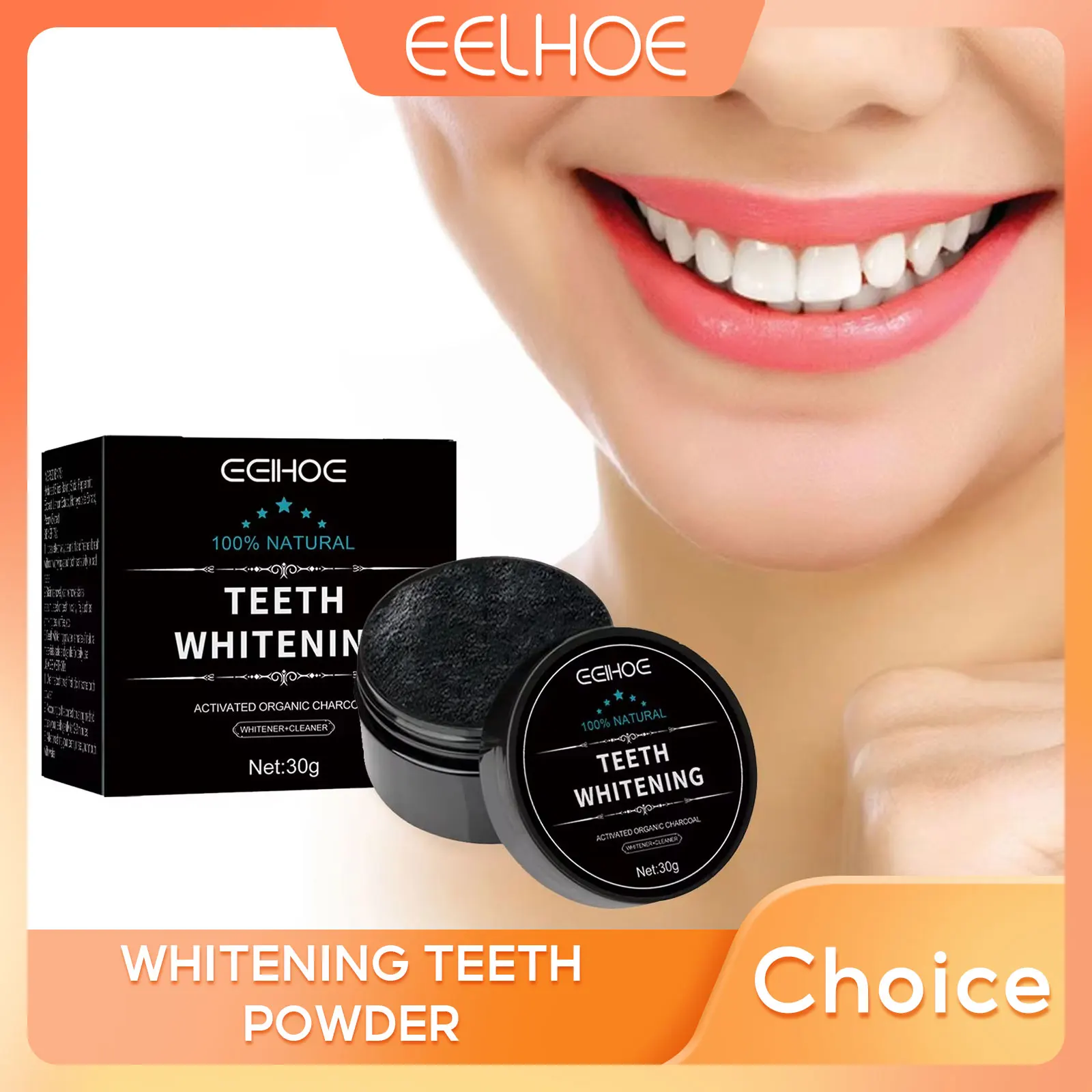 Teeth Whitening Powder Brightening Yellow Teeth Remove Plaque Stain Oral Hygiene Fresh Breath Dental Care Charcoal Cleaning Tool