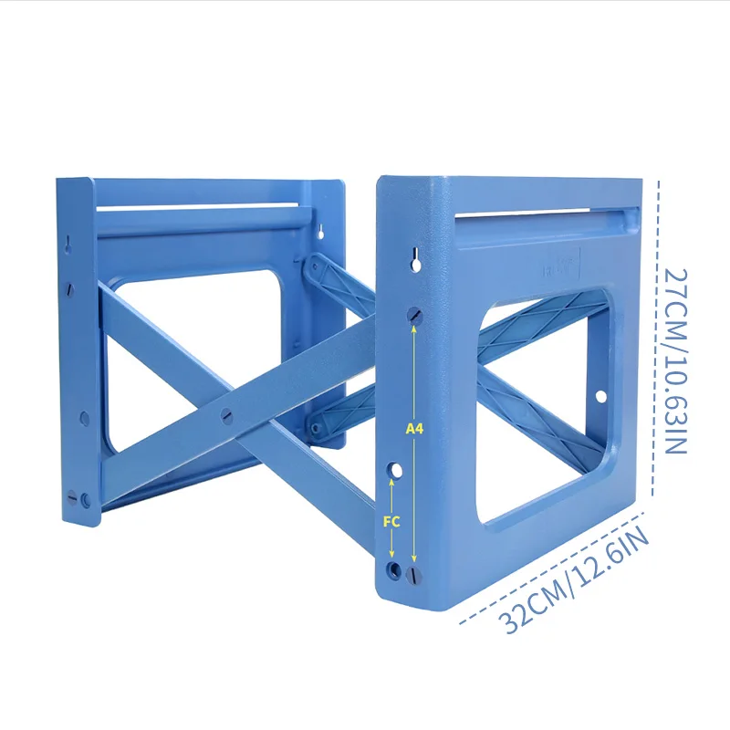 حامل ملفات سطح المكتب البلاستيكي HUAJIE A4/FC، منظم قابل للطي، حامل ملفات معلق أزرق موفر للمساحة للمستندات والأوراق المكتبية