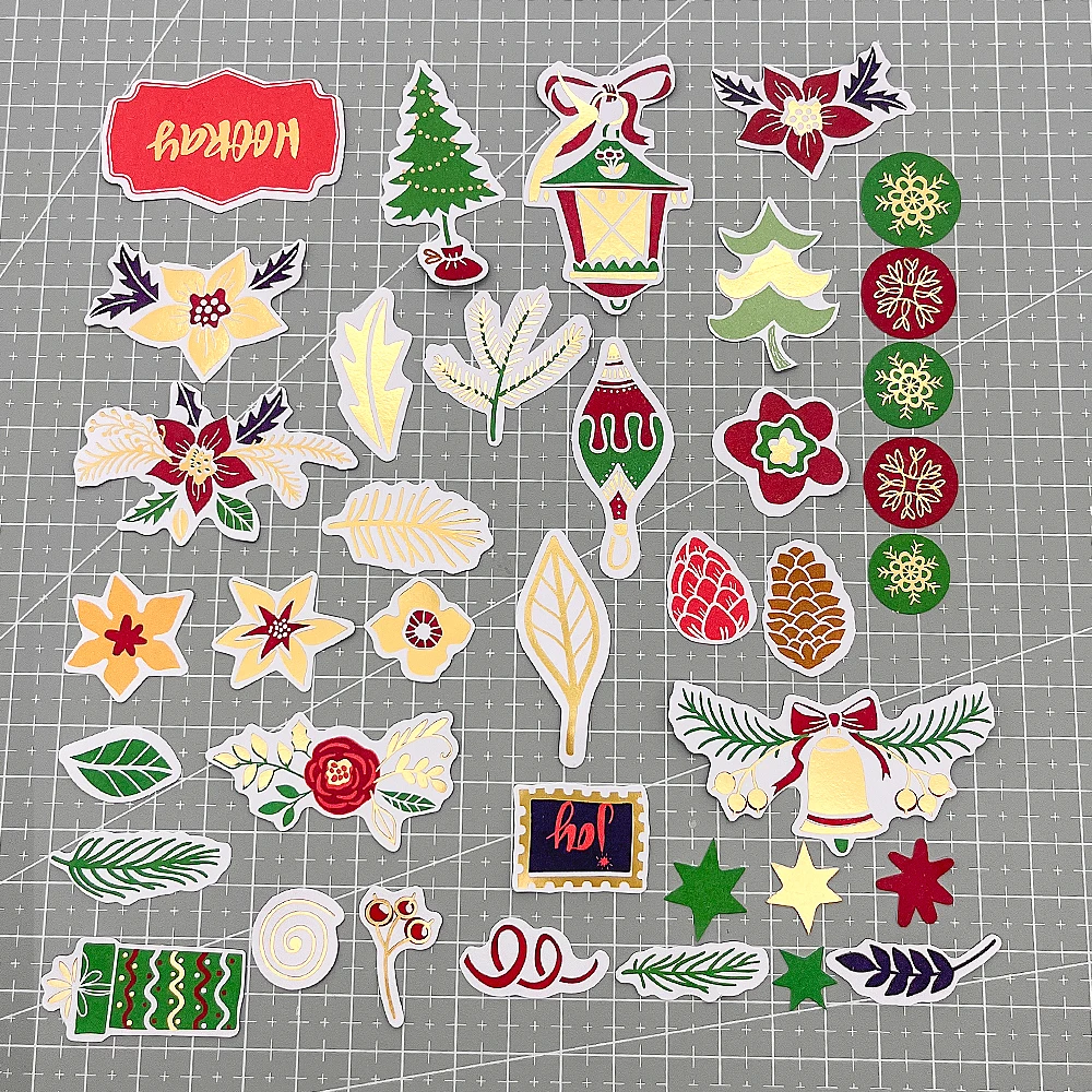 Creative Path Goldfolien-Weihnachts-Journaling-Stanzformen, Weihnachtsbaum-Scrapbooking-Stanzformen, Ephemera-Verzierungen für Bastelarbeiten – Detail 5