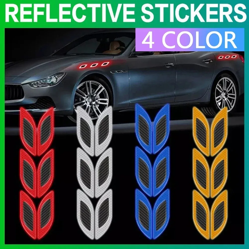 Universal Carbon Fiber Reflective Tape Set - Safety Sign & Warning Strips for Car Hood, Wheel Arches, Bumper