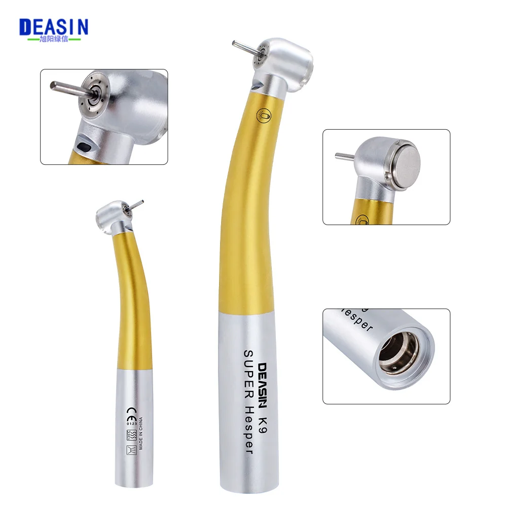 

Golden Dental Handpiece Optical Fiber Torque Head Air Turbine Ceramic Bearing KaVo 2/4/6 Hole Connector Dentist Tool