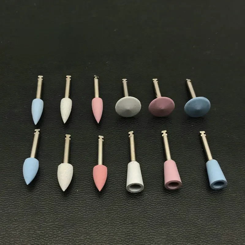 12 sztuk/10 sztuk/paczka Dental silikonowe głowice szlifierskie polerka do zębów do polerowania maszynowego o niskiej prędkości narzędzia stomatologiczne laboratorium stomatologiczne — zdjęcie 2