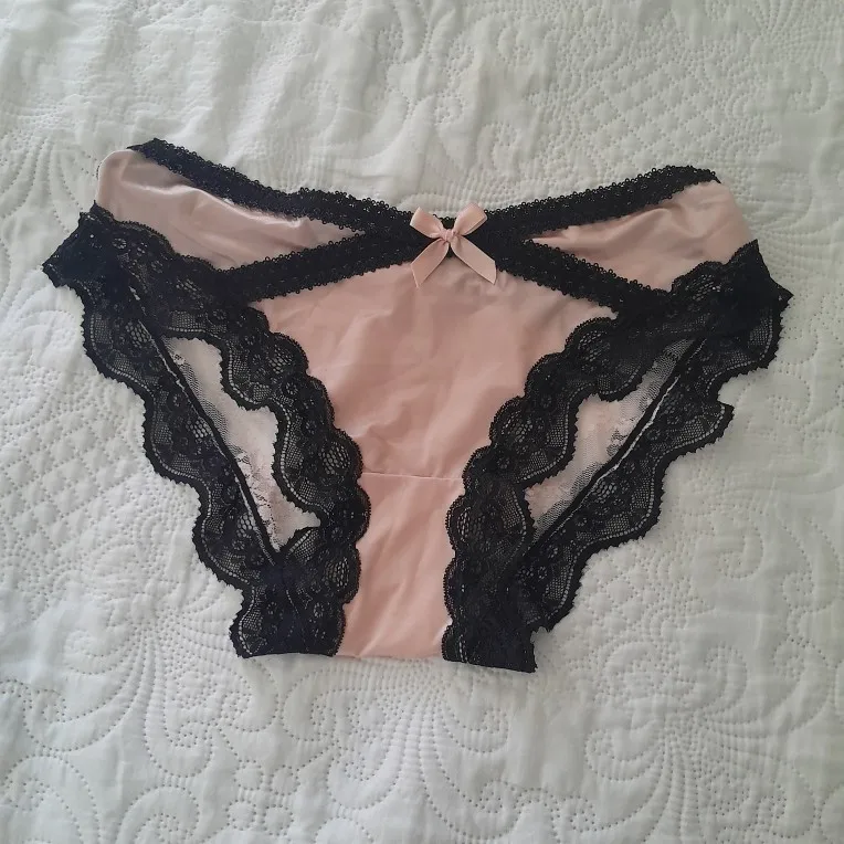 Comfortable Cotton Nylon Lace Bow Panties Lace M L Low Waist Panties Breathable Seamless Underpants Casual photo review