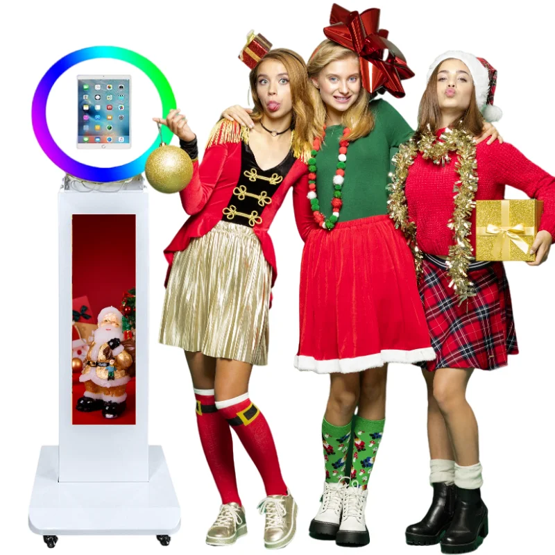 

New Portable Ipad Photo Booth LCD Screen Ipad Photo Booth Bracket Ipad Selfie Booth Ring Light Booth Shell with Remote Control