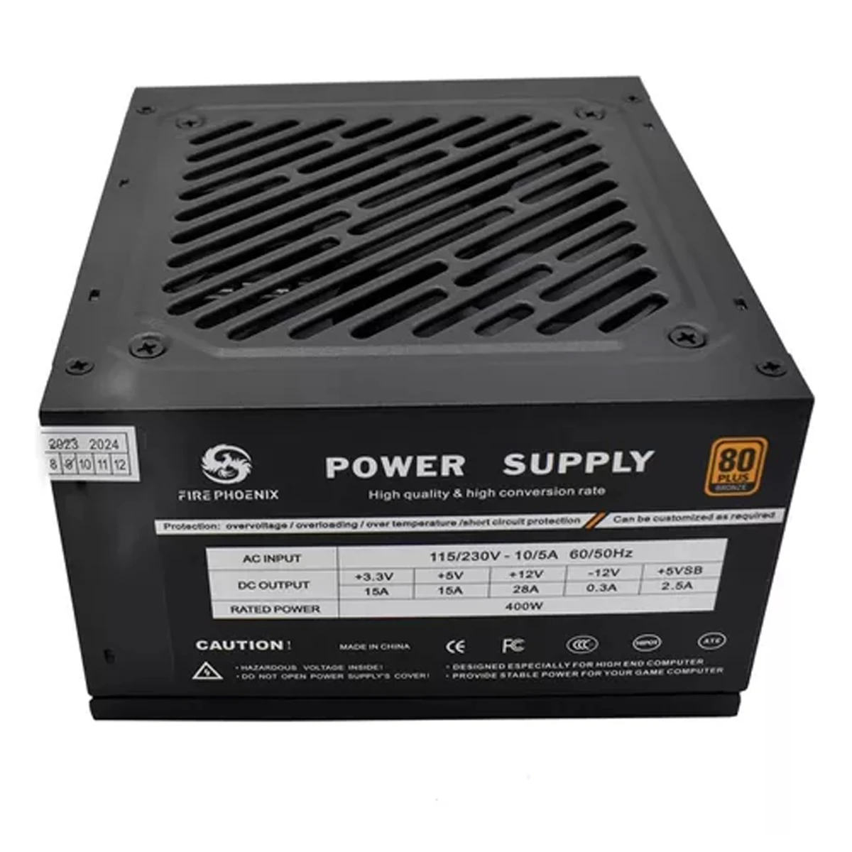 Atx Gamer Power Supply For Pc 80 Plus Bronze 400W 110V/220V Black Bk-f400